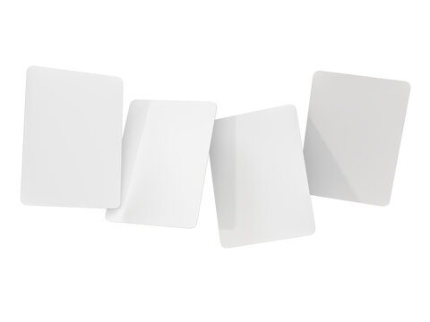 3D Playing cards mockup. Blank realistic trading card, cards of poker hand, bet, casino, gambling, board games, game cards, player or greeting card, invitation, credit card and business card isolated