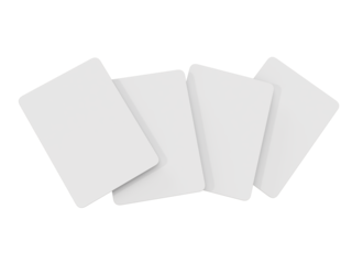 3D Playing cards mockup. Blank realistic trading card, cards of poker hand, bet, casino, gambling, board games, game cards, player or greeting card, invitation, credit card and business card isolated