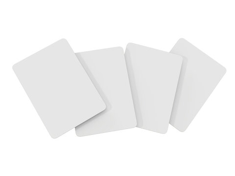 3D Playing cards mockup. Blank realistic trading card, cards of poker hand, bet, casino, gambling, board games, game cards, player or greeting card, invitation, credit card and business card isolated