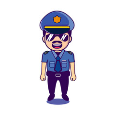 police cartoon character in full uniform
