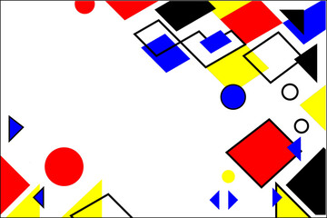 a colorful abstract design with squares and circles
