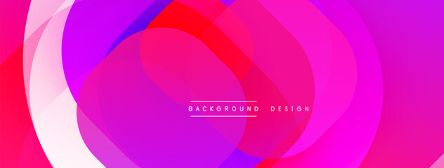 Vibrant overlapping circles create abstract, colorful background. Smooth gradients blend pinks, purples, blues. Modern design, dynamic composition.