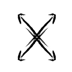 Abstract black and white illustration of intersecting lines and shapes creating a dynamic visual effect