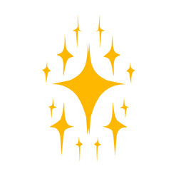 Bright golden sparkles shining against a white background, creating a festive and magical atmosphere