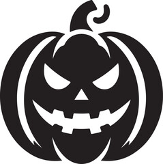halloween pumpkin head silhouette vector