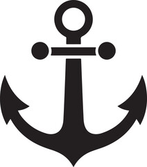 anchor with rope silhouette vector