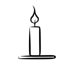 A solitary candle flickering softly in a dimly lit room, creating a warm and serene atmosphere