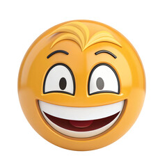Happy Smiling Emoji Face with Playful Expression and White Teeth
