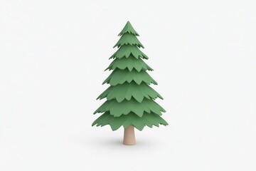 Fototapeta premium Simple, stylized, 3D fir tree graphic
