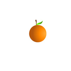 Vibrant orange fruit with green leaves set against a clean white background, ideal for food-related themes
