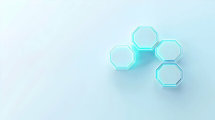 Abstract Hexagonal Shapes on Soft Gradient Background for Design Use