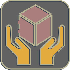 Icon handle with care. Packaging symbol elements. Icons in embossed style. Good for prints, posters, logo, product packaging, sign, expedition, etc.