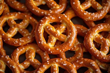 Golden Brown Pretzels Close-Up Pattern Food Photography Art Bakery Snack