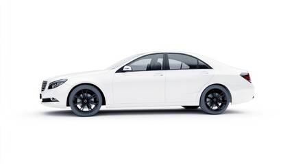 White sedan profile view