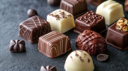 Dubai chocolate, with rich, smooth textures and intricate designs