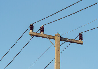 Electric poles and high-voltage signaling equipment