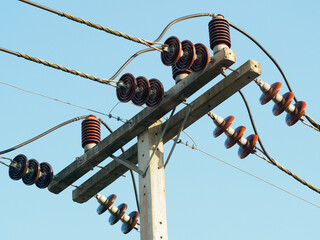 Electric poles and high-voltage signaling equipment