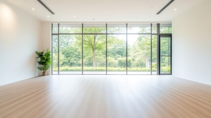 Obraz premium Empty Modern Room with Garden View