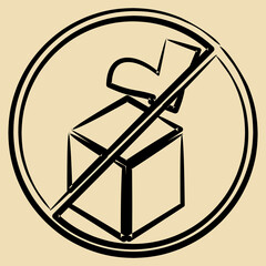 Icon do not step. Packaging symbol elements. Icons in hand drawn style. Good for prints, posters, logo, product packaging, sign, expedition, etc.