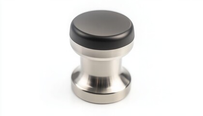 Stainless Steel Coffee Tamper on White Background for Barista Use - Perfect Tool for Espresso Preparation and Coffee Lovers, Ideal for Professional and Home Baristas Alike.