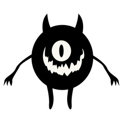 Scary Monster Halloween Character. Flat Vector Illustration