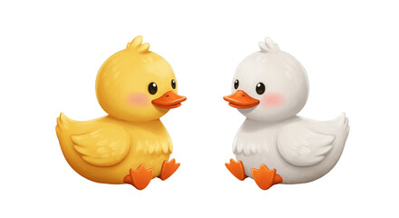 Cute Cartoon Ducklings Pair