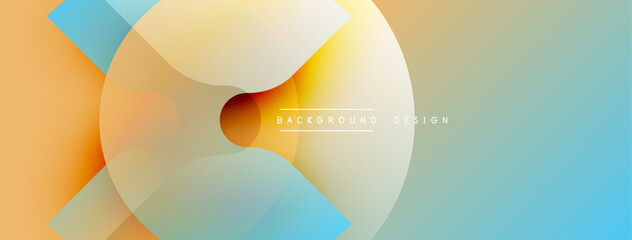 Abstract design. Overlapping circles create vibrant color gradients. Soft hues blend, forming modern background. Minimalist aesthetic, smooth transitions.