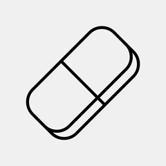 Icon eraser. School and education elements. Icons in line style. Good for prints, posters, logo, advertisement, infographics, etc.