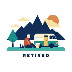 family camping in the mountains