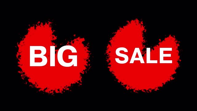 big sale round sticker badge label icon button animation 4k video footage alpha channel	
