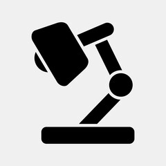 Icon desk lamp. School and education elements. Icons in glyph style. Good for prints, posters, logo, advertisement, infographics, etc.