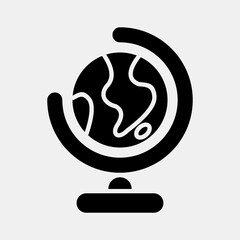 Icon globe. School and education elements. Icons in glyph style. Good for prints, posters, logo, advertisement, infographics, etc.
