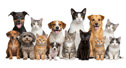 Cartoon Dogs and Cats Group
