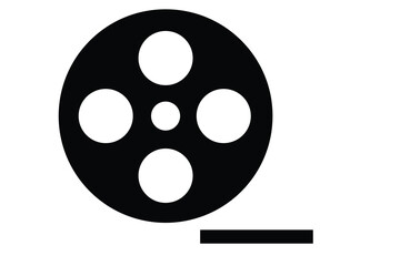 Film reel icon vector. video film reel vector. film reel vector, cinema signs, vector illustration. 