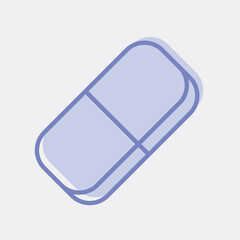 Icon eraser. School and education elements. Icons in two tone style. Good for prints, posters, logo, advertisement, infographics, etc.