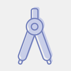 Icon pair of compasses. School and education elements. Icons in two tone style. Good for prints, posters, logo, advertisement, infographics, etc.