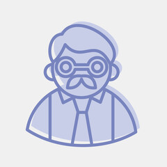 Icon teacher. School and education elements. Icons in two tone style. Good for prints, posters, logo, advertisement, infographics, etc.