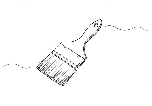 black and white paintbrush drawing clip art preview