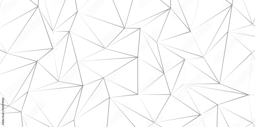 Aufkleber Abstract low poly geometric triangle grid background. Mockup isolated on white background. Retro of geometric shapes. Stock vector technology graphic web design wallpaper template, vector illustration