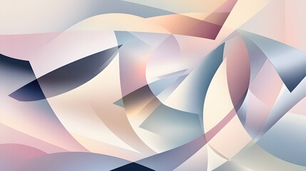 Mesmerizing Interplay of Geometric Shapes and Pastel Hues