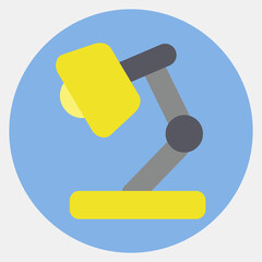 Icon desk lamp. School and education elements. Icons in color mate style. Good for prints, posters, logo, advertisement, infographics, etc.