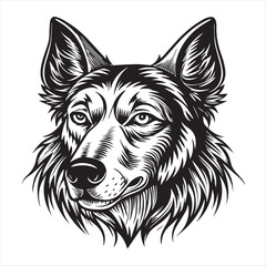 Fototapeta premium dog head silhouette vector style