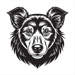 dog head silhouette vector style