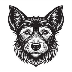 dog head silhouette vector style