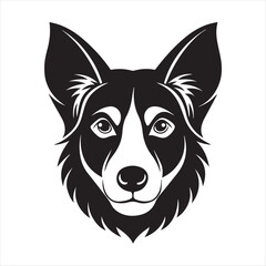 dog head silhouette vector style