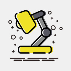 Icon desk lamp. School and education elements. Icons in MBE style. Good for prints, posters, logo, advertisement, infographics, etc.