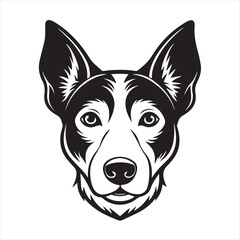 dog head silhouette vector style