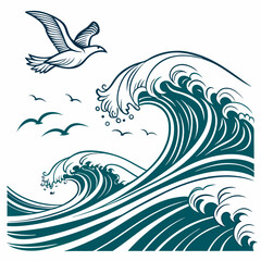 Abstract vector wave line, sea water pattern, fluid curve design for modern graphic and digital art projects.