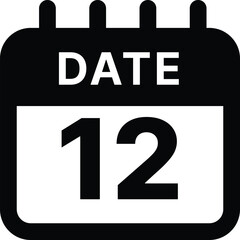 Date 12 calendar icon design vector illustration