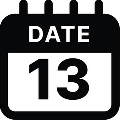 Date 13 calendar icon design vector illustration